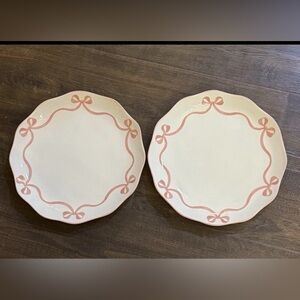 Elegant Pink Ribbon Dinner Plates